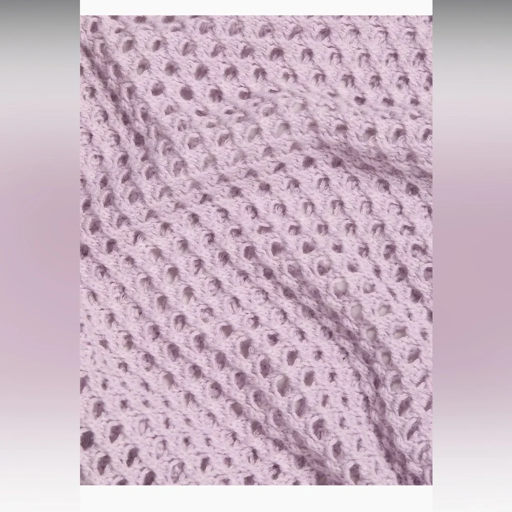 Stellae Dux Boxy Crocheted Lavender Mesh Lounge Set - Picture 6 of 6